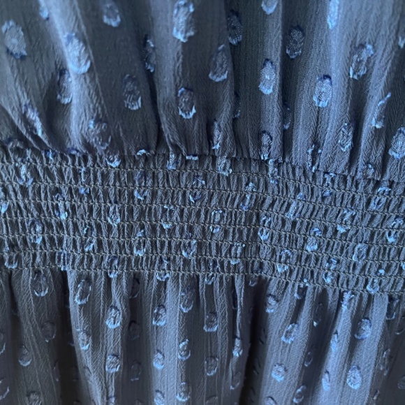 WHBM Long Sleeve Clipped Jacquard Boho Dress, Blue Depths, 16 - Picture 3 of 10